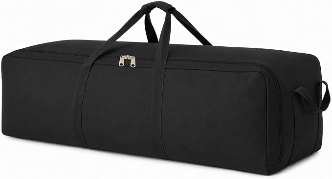 DoYiKe Extra Large Canvas Duffle Bag for Travel Heavy Duty Military Duffel | Tent Storage Gear Equipment Sports Camping Bag with Lockable Zipper Black Side Opening 270L by DoYiKe