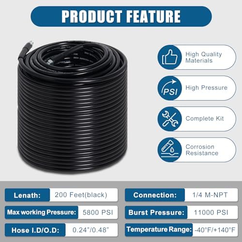 200FT Sewer Jetter Kit for Pressure Washer 5800PSI Drain Cleaner - Image 4