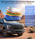 DMJN Front Windshield Sun Shade for Che-vrolet/Chevy Silverado(2019-2026),[Nano Ice-Crystal Coatings] UPF50+ Heat & UV Block, Protect Car Interior & Keep Cool, Flodable Steel-Ring Car Cover for Summer - Image 3