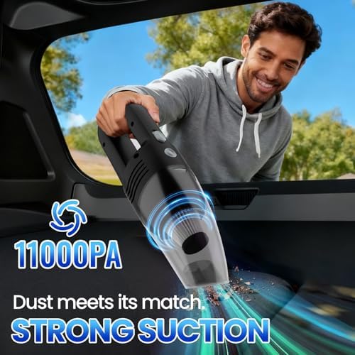 Handheld Vacuum Cordless Car Vacuum Cleaner 11000PA High Power Portable 1.4lbs Lightweight Rechargeable with 2 Filter Multi-Nozzles for Home Office Dust - Image 3
