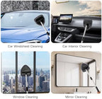 Qydipclin 7pcs Windshield Cleaner Tool Car Window Cleaning Wash Kit with 4 Reusable Microfiber Pads 1 Spray Bottle and Extendable Handle Auto Glass Wiper Kit, Blue&Gray - Image 5