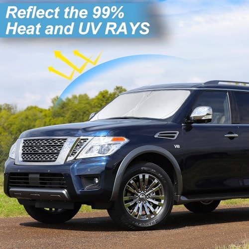 Windshield Sunshade for 2017-2024 2025 2026 Nissan Armada Window Shades - Image 2