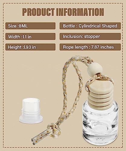 ESEWALAS 5PCs Hanging Car Air Freshener, Empty Glass Perfume Bottlespendant Bottle, Air Freshener Pendant - Image 2