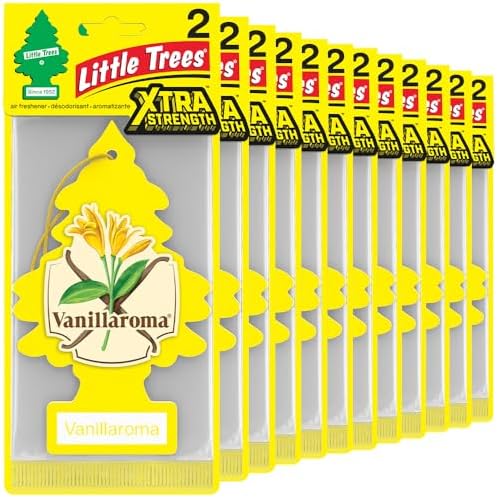 LITTLE TREES Car Air Freshener | Xtra Strength Provides Long-Lasting Scent for Auto or Home | Extra Boost of Fragrance | Vanillaroma, 24 Air Fresheners by LITTLETREES