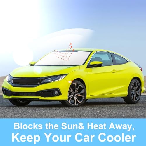 TINGLU Sun Shade for Honda Civic 2016-2021 Accessories Windshield Sun Shade Window Shade UV Rays Protection Sun Visor Cover with Steering Wheel Sunshade Storage Bag - Image 5