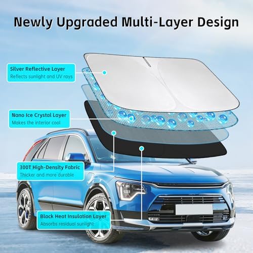 Windshield Sun Shade for Kia NIRO 2017-2026 Sunshade - Image 3