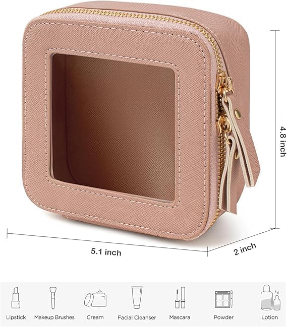 Clear Makeup Bag Small, Mini Travel Cosmetic Case Transparent TSA Approved Toiletry Bag with Zipper Portable Make Up Pouch for Purse Traveling Car Essentials Organizer for Women Men - Image 6