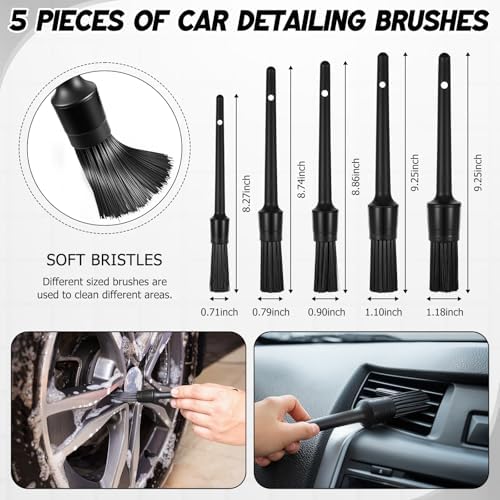 16 Pcs Windshield Cleaner Tool, Car Cleaning Kit with Various Detailing Brushes Set Spray Bottle Cleaner Towel Cleaning Gel Accessories Car Interior Detailing Kit for Windows Vents(Gray) - Image 5