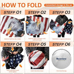 Bestview American Eagle Flag Windshield Sun Shade for 2018-2024 Toyota Camry,Custom Fit Foldable Front Window Sunshade Sun Visor Accessories Protector Block UV Rays Heat, Keep Your Car Cooler - Image 5