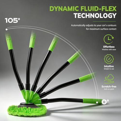 IVYROLL Car Wash Brush Kit, Long Handle, Microfiber Wash Mop, 15° Angled - Image 6
