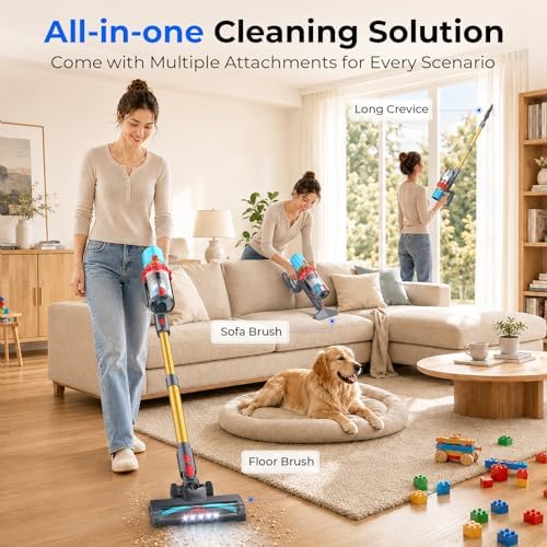 Cordless Vacuum Cleaner, 600W 55KPa Max 75mins Stick Vacuum for Pet Hair - Image 3