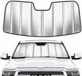 Custom Fit Windshield Sun Shade for Ram 1500 2019-2026 with 5 inch Wide Sensor, Foldable 3-Layer High Reflective Silver Sunshade, Blocks UV Rays and Reduces Cabin Heat by Unknown