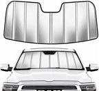 Custom Fit Windshield Sun Shade for Ram 1500 2019-2026 with 5 inch Wide Sensor, Foldable 3-Layer High Reflective Silver Sunshade, Blocks UV Rays and Reduces Cabin Heat by Unknown