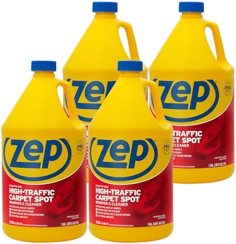 Zep High Traffic Carpet Cleaner - 1 Gallon - Penetrating Formula Removes Deep Stains. Make High-Traffic Areas Look New Again (Pack of 4) by Zep