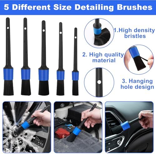 Windshield Cleaner Tool, 14Pcs Car Interior Cleaning Kit, Car Detailing Kit Interior Cleaner, Car Detailing Brushes, Car Cleaning Gel, Inside Cleaning Supplies Accessories for Women Men - Image 4