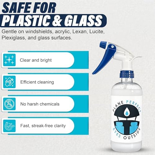 Plane Perfect Eyes Outside Windshield Cleaner - Aviation & Multi Surface Glass, Plastic, Plexiglass - Streak Free, Non Abrasive, Reduces Fog, UV Safe for Airplanes, Cars, Boats & LCD Screens | 128 Oz - Image 3