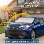 Windshield Sun Shade for Toyota Sienna 2021-2025 2026 Front Window Shade Custom Fit Sienna Accessories Sun Visor Foldable Shade Blocks UV Rays Summer Must Have Car Accessories - Image 2