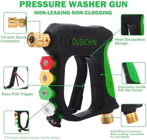 DUSICHIN Pressure Washer Attachment Gun Short Wand Lance Snow Foam Cannon - Image 5