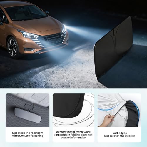 Windshield Sun Shade for Nissan Versa 2020-2026 Sunshade - Image 5