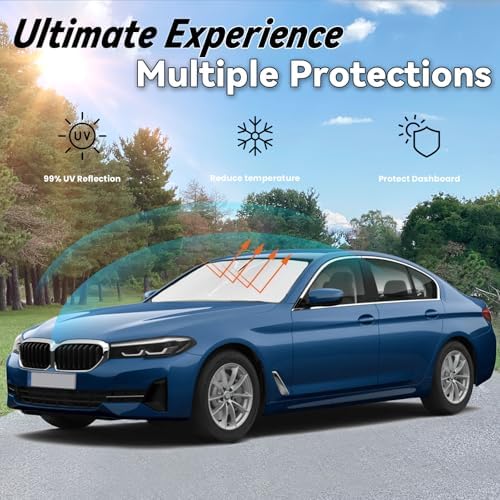 Windshield Sun Shade for 2011-2024 BMW 5 Series Accessories - Image 3