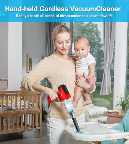 Car Vacuum Portable Cordless, 4 in 1 Mini Vacuum Cleaner Hight Power, 12000Pa Powerful Suction, Air Duster, Dual Filter,Adjustable Small Vaccum Portable Cordless for Car, Home, Pet, Office - Image 6