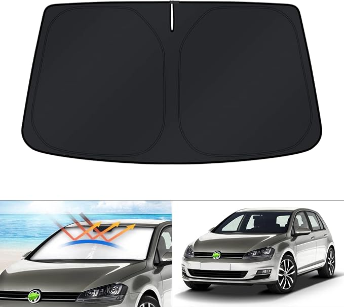 KUST Windshield Sun Shade for 2013-2018 Volkswagen VW Golf MK7 Accessories Window Sunshade Sun Protector Foldable Block UV Rays Keep Car Cooler by KUST