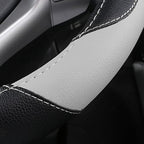 Leather Car Steering Wheel Cover, Universal Fit for Most Cars, Grey | Microfiber Leather,Non-Slip Breathable Auto Steering Wheel Protector - Image 5