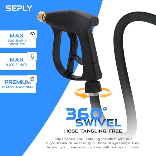 Sewer Jetter Kit for Pressure Washer 50 FT, Drain Cleaner Hose with Power Washer Gun, 1/4 Inch NPT Corner, Rotating and Button Nose Sewer Jetting Nozzle,Waterproof Tape, Pearl Corsage Pin, Spanner - Image 4