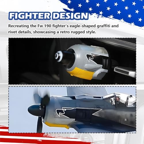 2026 New Fw-190 WW2 Planes Car Air Vent Clip,Fw-190 Fighter Car Vent Clips with Spinning Propeller Fighter Plane Decor,Universal Air Vent Decorations for Cars as Gift for Men & Pilots - Image 3