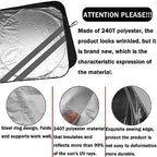 Front Windshield Sun Shade Fit for Dodge Charger Challenger Durango Journey Universal Fit to All Dodge Cars Foldable Sun Visor Protector Custom Fit Dodge Window Sunhade (Gray Trim) - Image 4