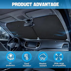 Wuyaoyao 2PCS Car Windshield Sun Shade, 28"×31" Car Front Window Sun Shade Blocker for Heat and UV Rays Protection, Foldable Automotive Windshield Sunshade, Universal for Vehicles Sedans SUVs - Image 3