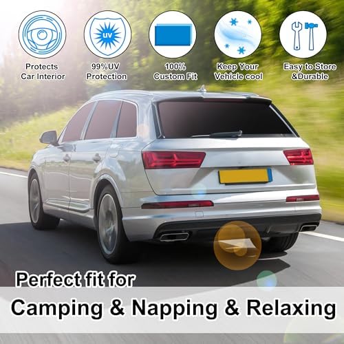 TINGLU Window Shades for Audi Q7 2007-2015 Accessories Car Side Full Windows Rear Triangular Windshield Sun Shade Sun UV Rays & Privacy Protection for Camping,Napping,Relaxing 8PCS - Image 6