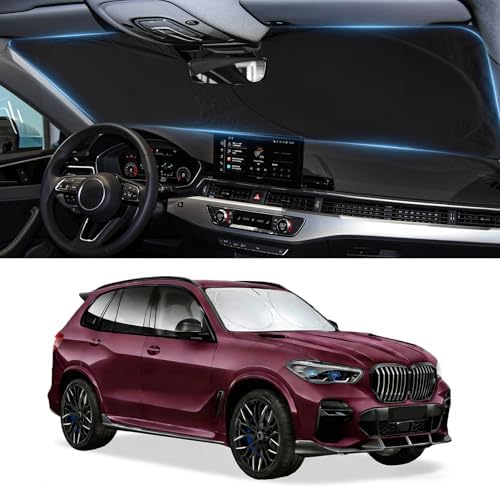 Sunshade for X5 Windshield Sun Shade for BMW X5 2014-2018 Accessories Foldable Front Window Shield Cover Sun Visor Protector Block UV Rays by INSAUTO