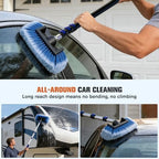 Up to 26FT Reach 20FT Car Wash Brush Kit with Long Handle, 8 Attachments, 180° Rotating Mop & Foldable Bucket, Scratch-Free Soft & Hard Brushes for Cars, Trucks, SUVs & RVs - Image 3