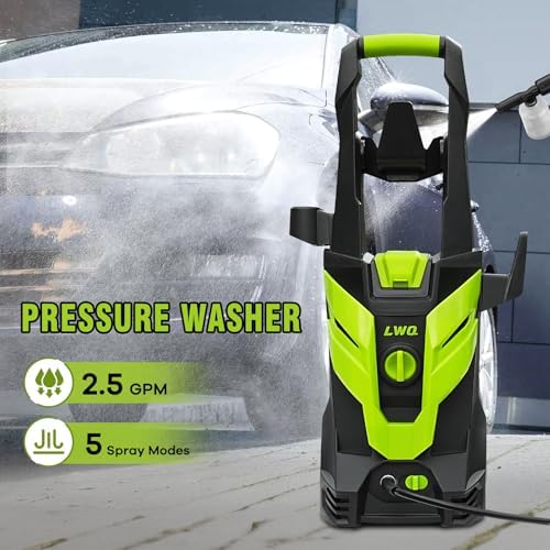 Pressure Washer, Power Washer with 4 Quick Connect Nozzles 1 Foam Cannon, High Pressure Cleaning Machine for Cars/Fences/Driveways/Patios/Farms/Home Cleaning(Bright Green) - Image 2
