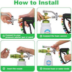 DUSICHIN Foam Cannon Pressure Washer Gun Kit 4000 PSI Double Tip Attachment, Dual-Connector Accessory Soap Cannon,Car Wash Foam Gun Snow Foam Lance 1/4 Inch Quick Connector,7 Sprayer Nozzles DUS2904 - Image 5