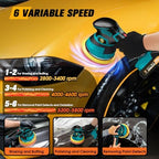 Cordless Car Buffer Polisher kit, DA Polisher with 2*21V Batteries - Image 4
