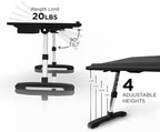 Limitless TotalDesk Portable Modern Workstation and Lap Desk with Adjustable Height & Tilt (Black) - Image 5