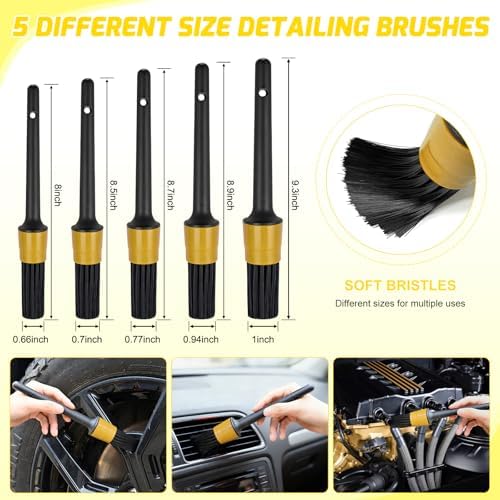 Nilight 37PCS Car Detailing Kit for Interior Exterior Car Care, Yellow - Image 2