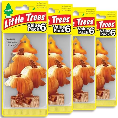 LITTLE TREES Car Air Freshener | Hanging Tree Provides Long Lasting Scent for Auto and Home | Warm Pumpkin Spice, 24 Air Fresheners by LITTLETREES