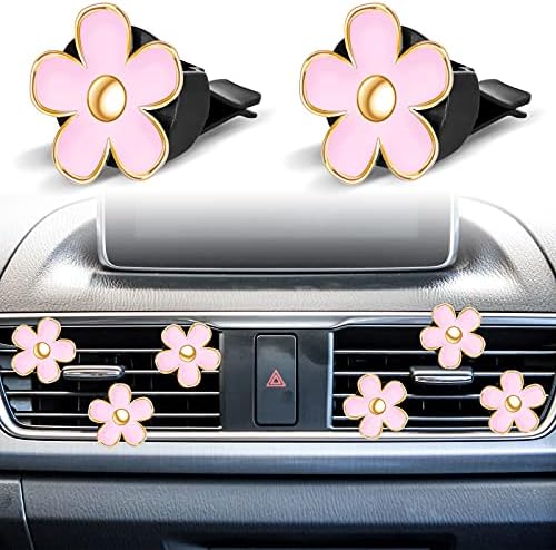 Frienda 6 Pcs Daisy Vent Clips for Car, 3/3.3 cm, Pink - Image 4