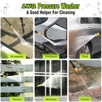 Pressure Washer, Portable Power Washer, 4 Quick Connect Nozzles, High Pressure Cleaning Machine for Car Fence Driveway Patio Washing and More(Light Green) - Image 4