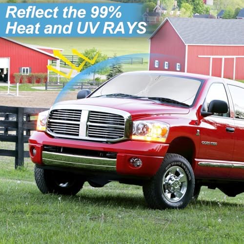 Sun Shade Windshield Sunshade for 2010 2011-2018 Dodge Ram 1500 2500 3500 - Image 3