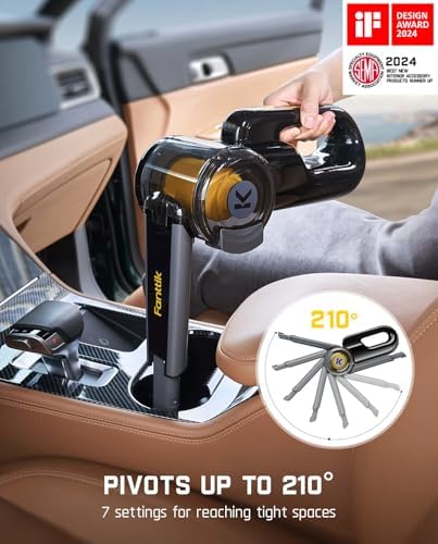 Fanttik Fold V10 APEX Pivot Cordless Car Vacuum, 17000Pa Handheld Vacuum Suction Power, Smart LED Display, Portable for Car Home Pet (Deluxe with Flexible Hose&Pet Brush) - Image 3