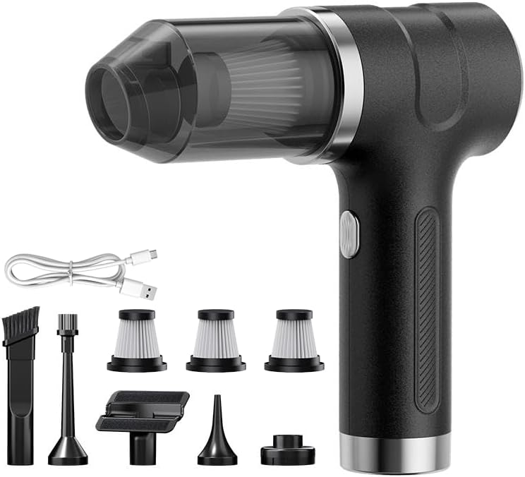 Handheld Cordless Vacuum Cleaner,8000PA Portable Car Vacuum,4000mAh Rechargeable Battery,4 Modes,3 Filters,7-in-1 Kit for Home Office Car Pet, Gray by YIKEXINCHEN