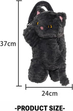 Cute Cat Car Tissue Holder Plush Kitten Paper Box for Backseat Adorable Hanging Organizer & Decor for Women Pet Lovers & Gifts (Black) - Image 4
