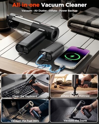 FT55 Portable Car Vacuum with Removable Battery 19kPa Suction Power - Image 4