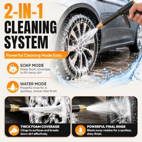 High Pressure Hose Spray Gun with Foam Cannon Garden Hose Nozzle for Car Wash Patio Garden & Outdoor Cleaning - Image 5
