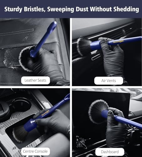 YeewayVeh 3PCS Car Detailing Brush Set, Ultra Soft, Indigo/Black - Image 4