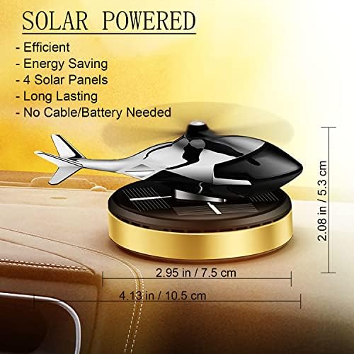 Al Alloy Helicopter Solar Air Freshener,Home&Car Interior Décor Model|Gold - Image 2